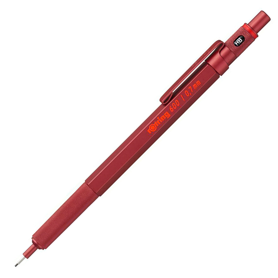 rOtring 600 Druckbleistift | 0,7 mm | Rot | Ergonomisches Vollmetallgehäuse rot 0.7 mm, rot 0.7 mm