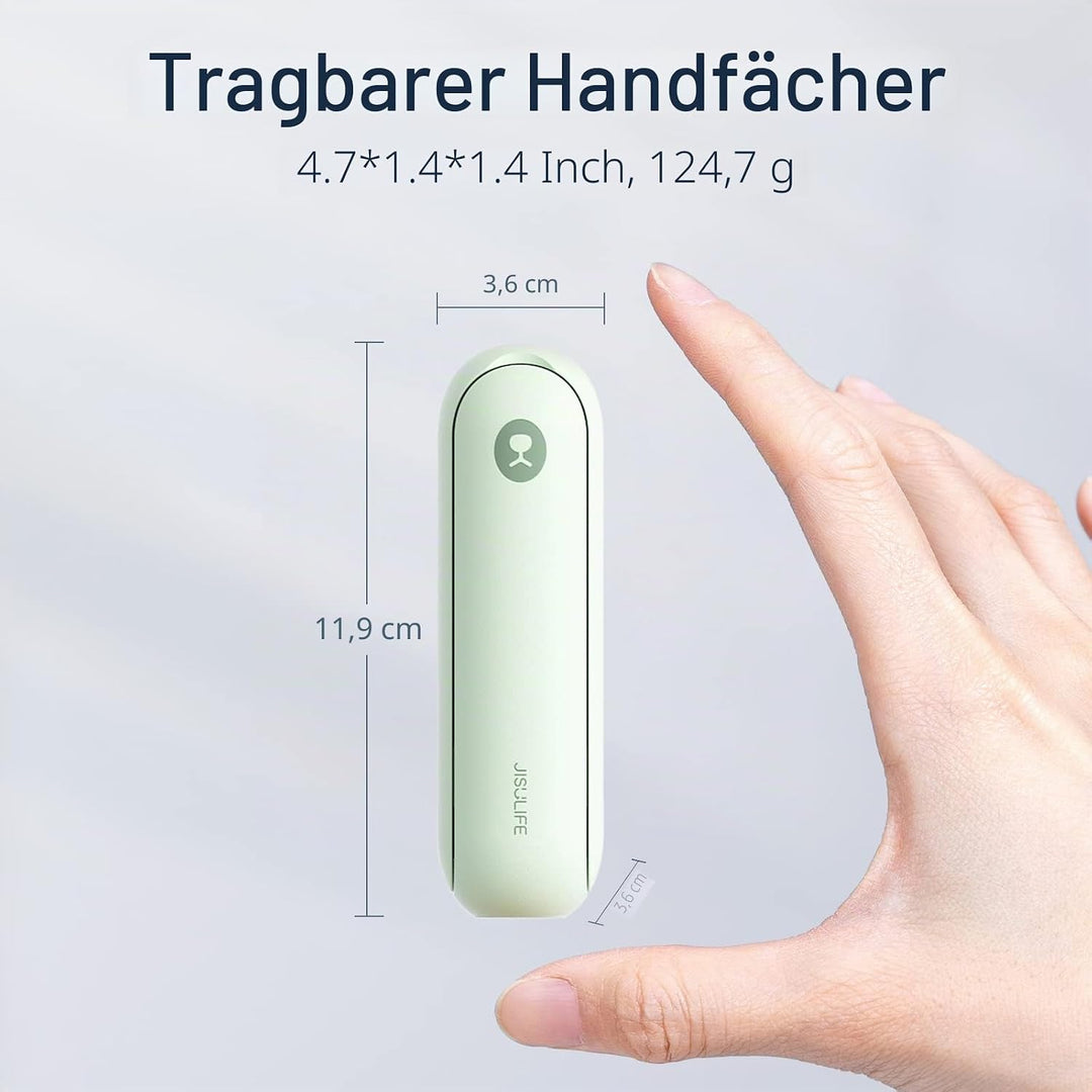 JISULIFE Handventilator, Mini Tragbarer Handventilator, Batteriebetrieben [14-21 Stunden], Wiederauf