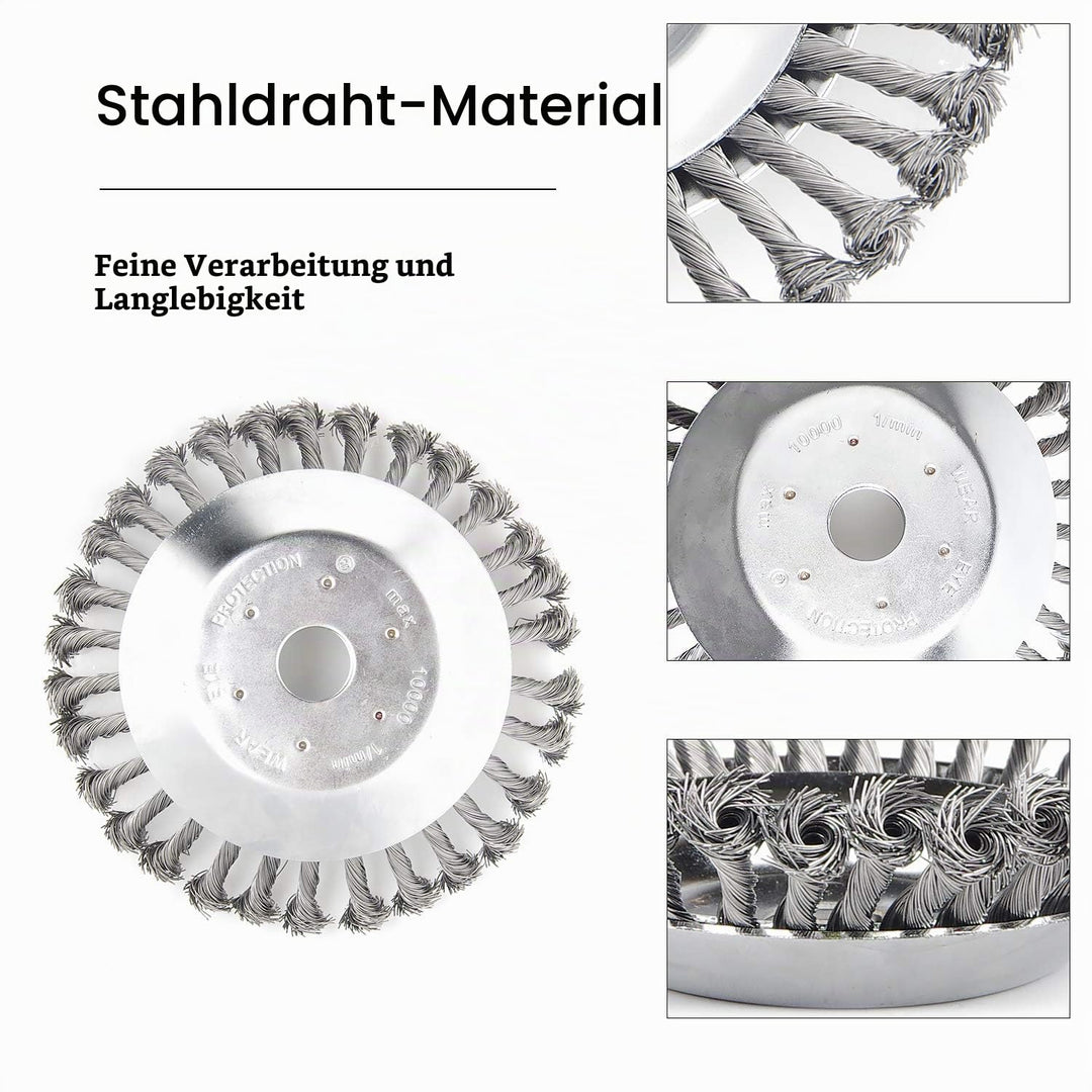 SWAWIS Profi Unkrautbürste Wildkrautbürste 200x25,4mm Unkrautbürste für Freischneider Drahtbürste fü