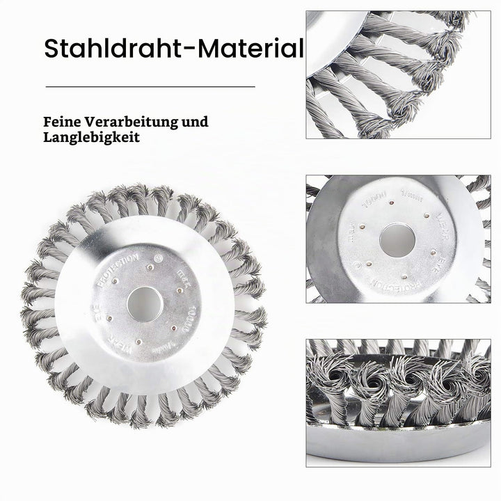 SWAWIS Profi Unkrautbürste Wildkrautbürste 200x25,4mm Unkrautbürste für Freischneider Drahtbürste fü