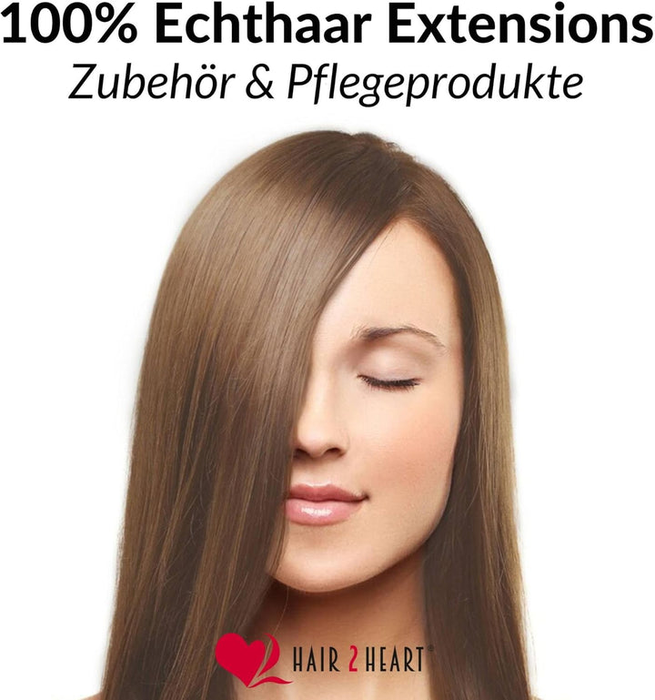 hair2heart Microring Extensions Echthaar Gewellt - 25 Strähnen 1g 40cm 8/1 hellblond asch 25 Strähne