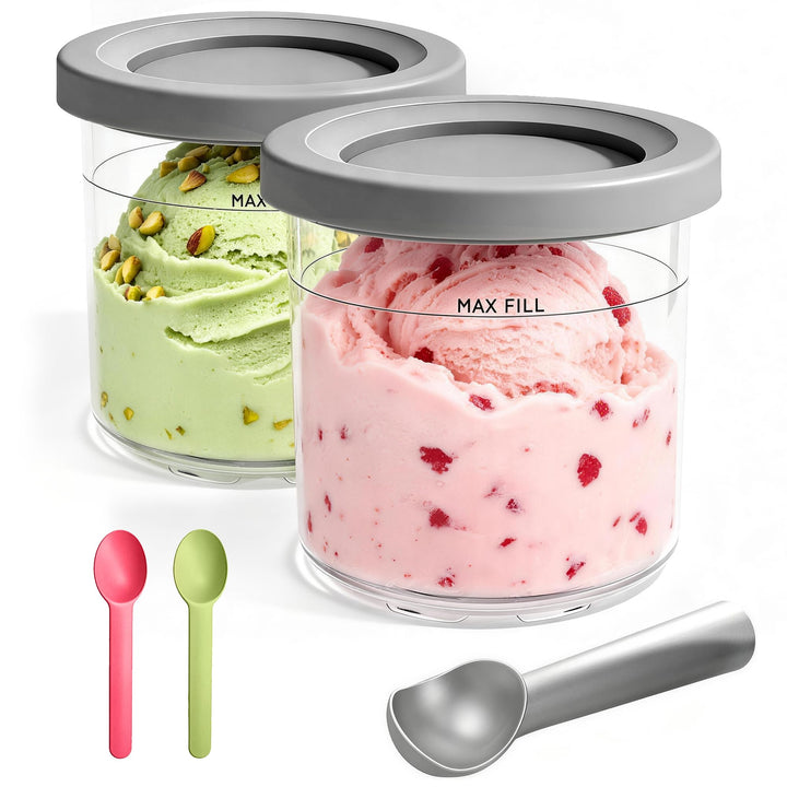 DULCE DOM Eiscremebehälter Set kompatibel mit Ninja Creami NC300 NC301 NC299AMZ CN305A CN301CO, 16 o
