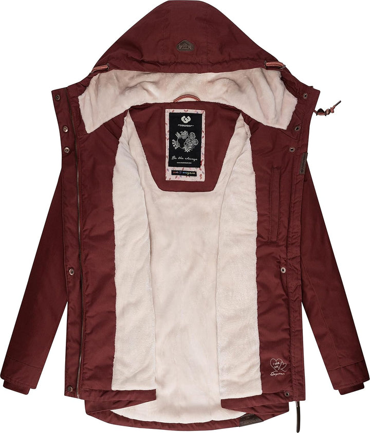 Ragwear Damen warme Winterjacke kurz mit Kapuze Monade XS-6XL M Terracotta22, M Terracotta22