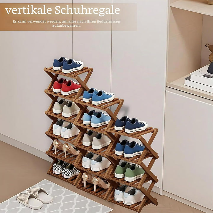 kiss me Vertikales Schmales Schuhregal (Aktualisiertes Modell),Tragbare Holz Schuhregale,Ohne Instal