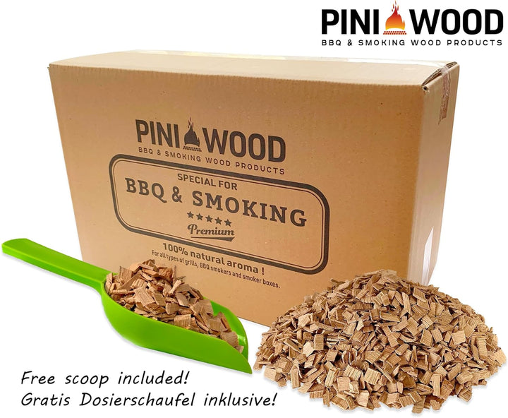 PINI 5 Kg Räucherchips Buche 6-12 mm Smoking Chips Räucherspäne 18 Liter