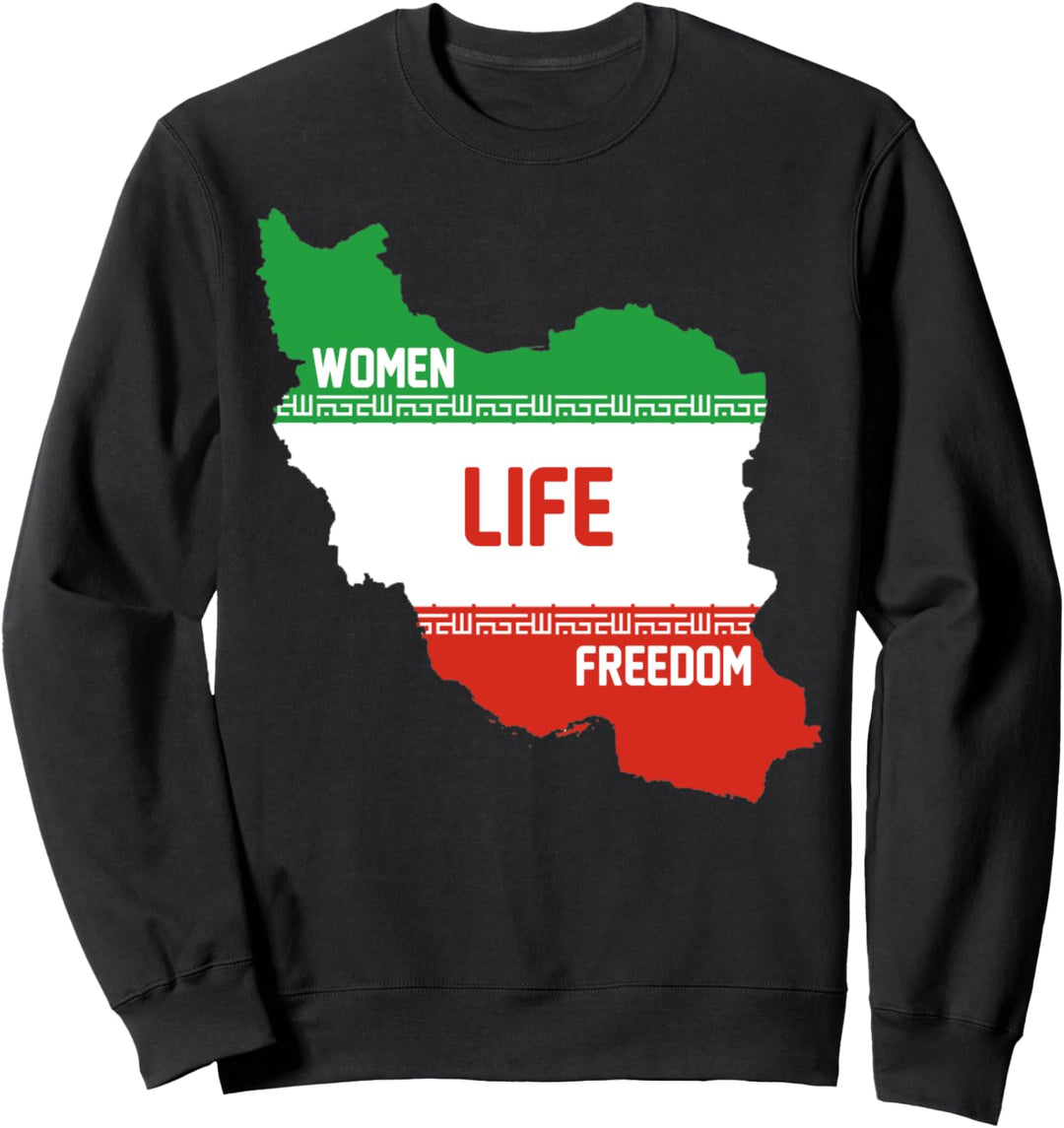 WOMEN LIFE FREEDOM, Cute Iranian Flag Women of Iran Sweatshirt