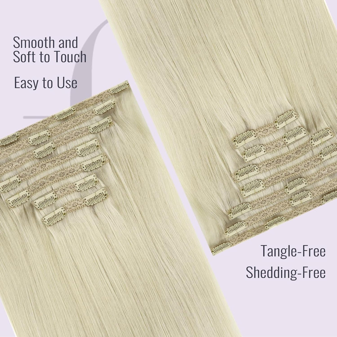Clip in Extensions Echthaar Blond 40cm 135g 7 Stücke Dick Haare Extension Clip in Echthaar Remy Haar