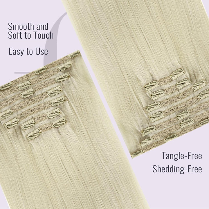 Clip in Extensions Echthaar Blond 40cm 135g 7 Stücke Dick Haare Extension Clip in Echthaar Remy Haar