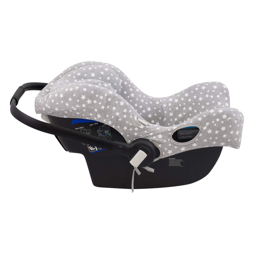 JYOKO KIDS Bezug für Autositz kompatibel mit Bugaboo Nuna by Turtle, aus Baumwolle (White Star), Whi