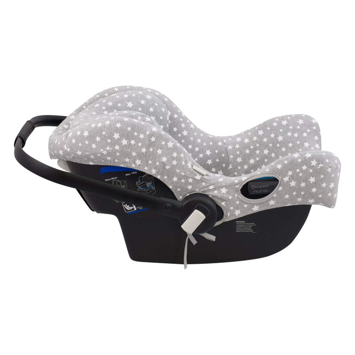 JYOKO KIDS Bezug für Autositz kompatibel mit Bugaboo Nuna by Turtle, aus Baumwolle (White Star), Whi