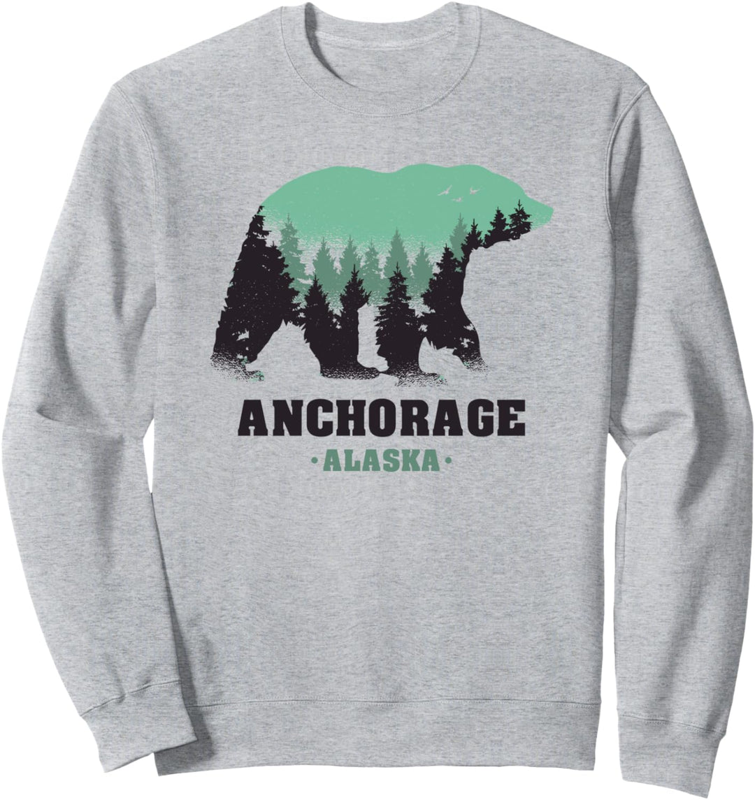 Anchorage Alaska Grizzlybär für Nordamerika Fan zur Reise Sweatshirt