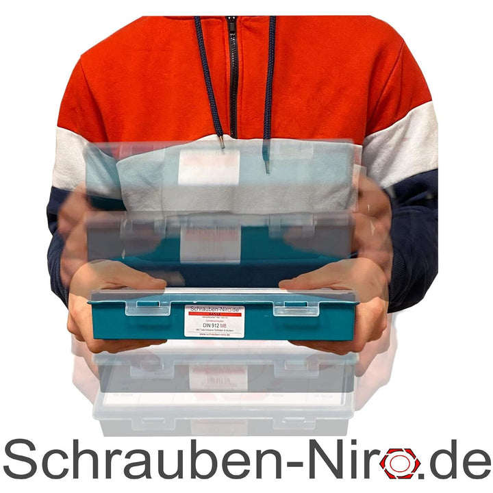 Sortiment M12 DIN 933 Edelstahl A2 (V2A) Sechskantschrauben mit Gewinde bis Kopf - Set bestehend aus