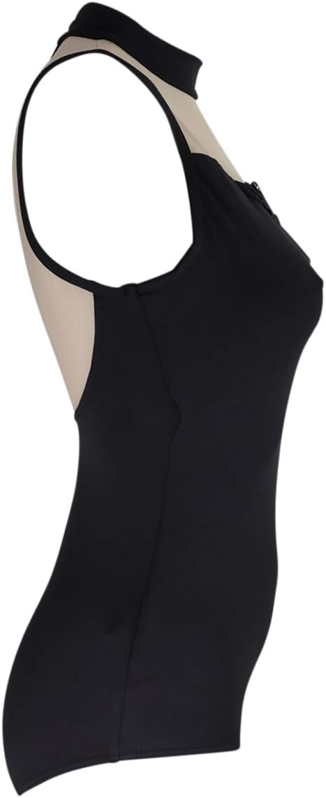 LULLI Dancewear Damen Ballett Trikot/Body/Leotard Ariela mit Stehkragen - Farbe: Schwarz/Nude - Grös