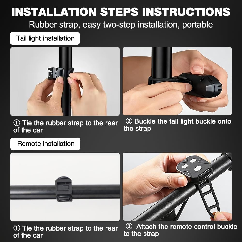 Blinker E Scooter, IPX4 USB Wiederaufladbar E Scooter Blinker mit Funkfernbedienung & Automatische B