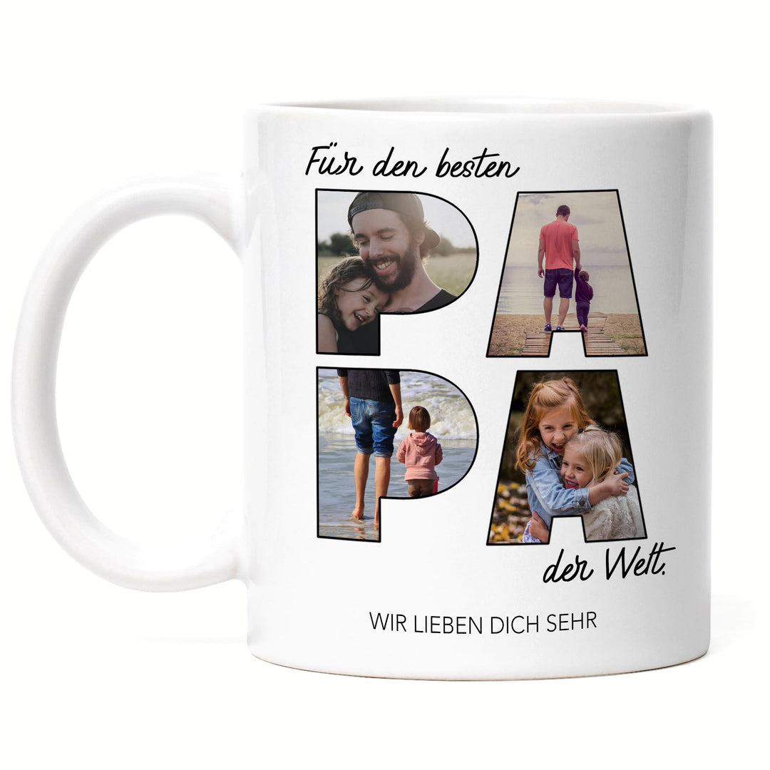 Kiddle-Design Papa Tasse Personalisiert mit Foto Geschenk Geburtstag, Vatertagsgeschenk Fototasse mi