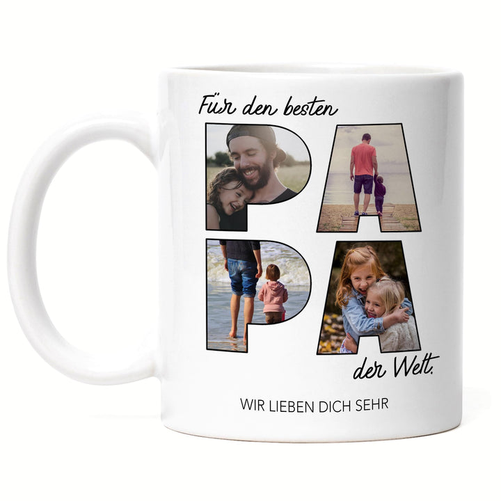 Kiddle-Design Papa Tasse Personalisiert mit Foto Geschenk Geburtstag, Vatertagsgeschenk Fototasse mi
