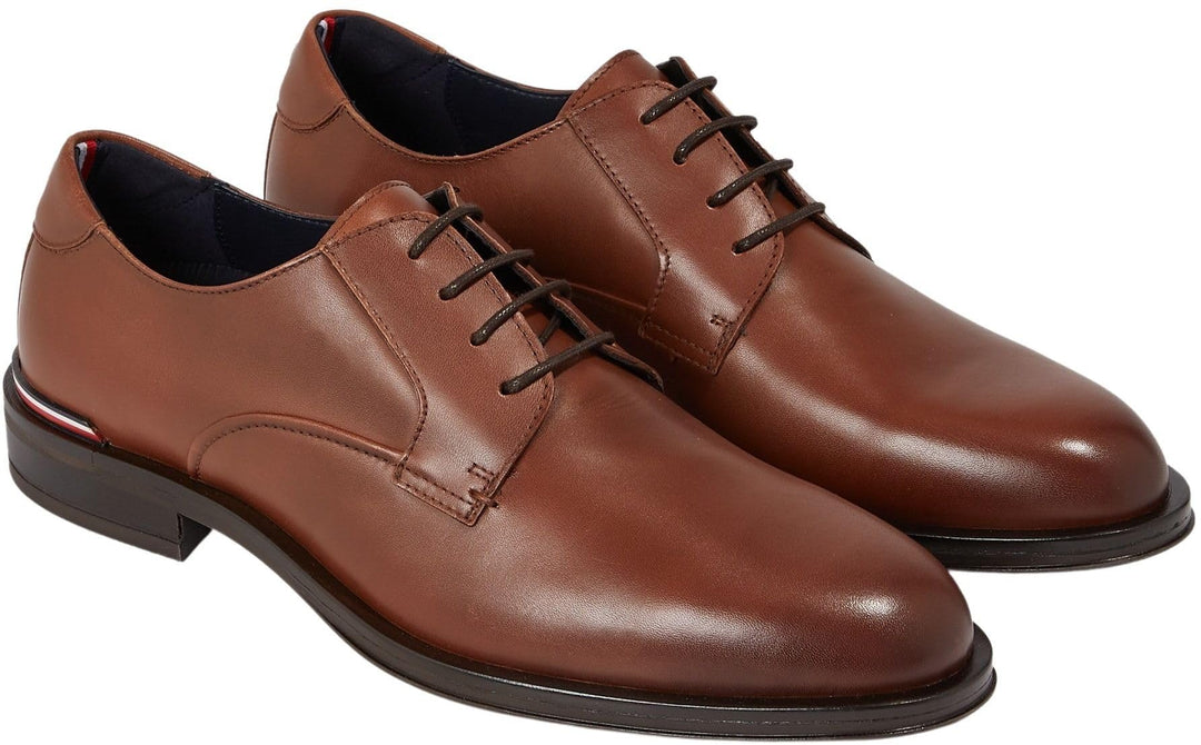 Tommy Hilfiger Herren Derby Schuh Core aus Leder 42 EU Brown Winter Cognac, 42 EU Brown Winter Cogna