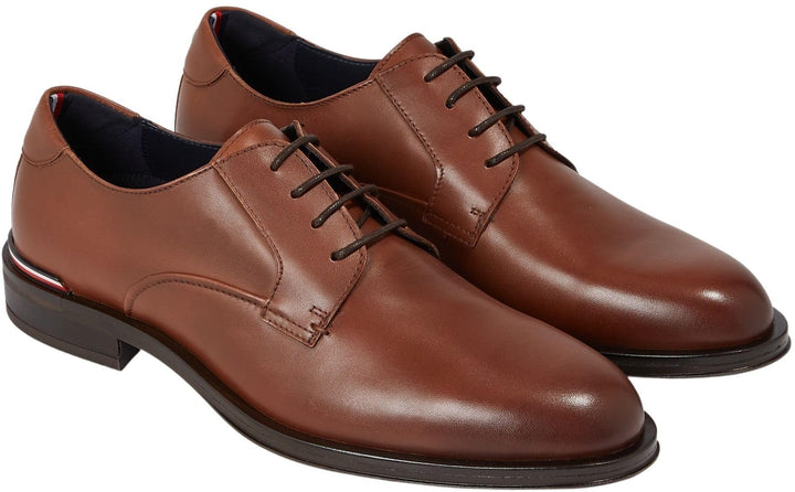 Tommy Hilfiger Herren Derby Schuh Core aus Leder 42 EU Brown Winter Cognac, 42 EU Brown Winter Cogna