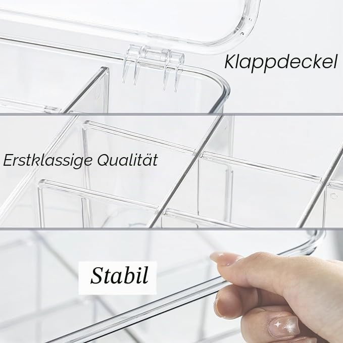 Schubladen-Organizer für Socken, Unterwäsche, 16 Fächer, herausnehmbarer geteilter Kunststoff-Aufbew