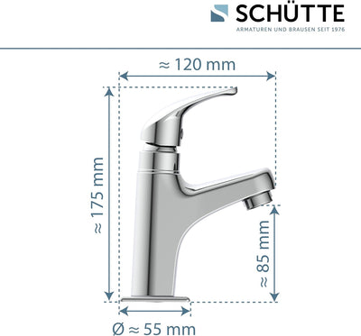 Schütte Kaltwasserhahn VICO, Armatur, Wasserhahn Bad nur für Kaltwasser, Standventil Chrom, 37958, V