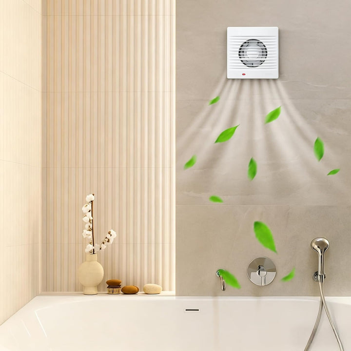 Badlüfter 100mm mit Rückstauklappe, Leiser Abluftventilator 12W Ventilator Badezimmer Lüfter mit 1,1