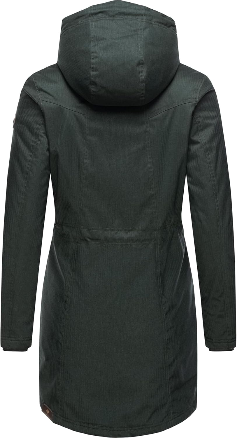 Ragwear Damen Wintermantel warm gefütterter Parka lang wasserdicht mit Kapuze Elsie Melange XS-6XL 3