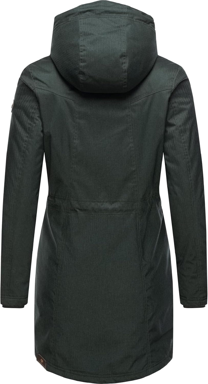 Ragwear Damen Wintermantel warm gefütterter Parka lang wasserdicht mit Kapuze Elsie Melange XS-6XL 3