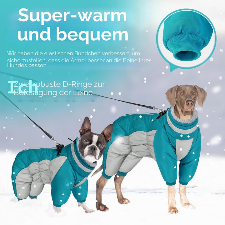 AOFITEE Hundemantel für Grosse Hunde Winter, Winteroverall für Hund Wasserdichter Hundejacke mit Bei