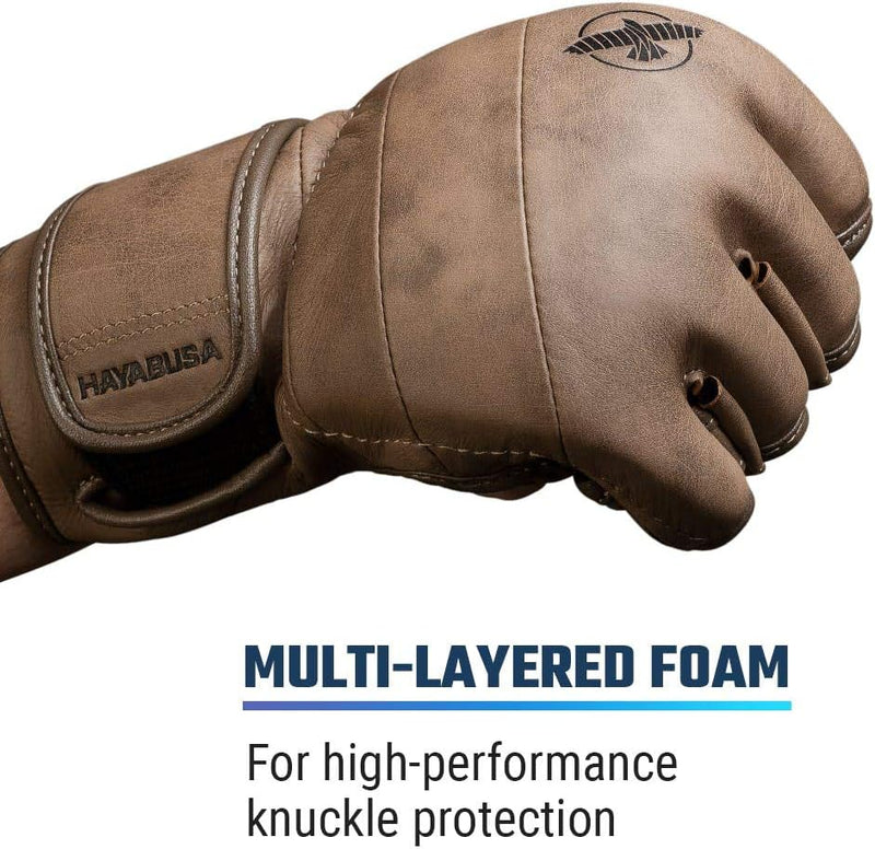 Hayabusa T3 LX 4oz MMA Handschuhe aus Leder Ideal für Kampf M Braun, M Braun
