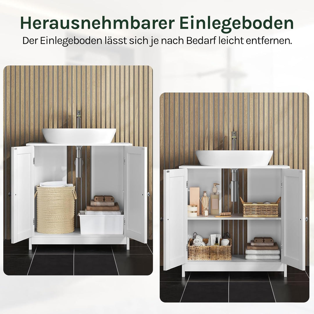 WOLTU Waschbeckenunterschrank, Unterschrank Waschbecken, Waschtischunterschrank, Badunterschrank, We