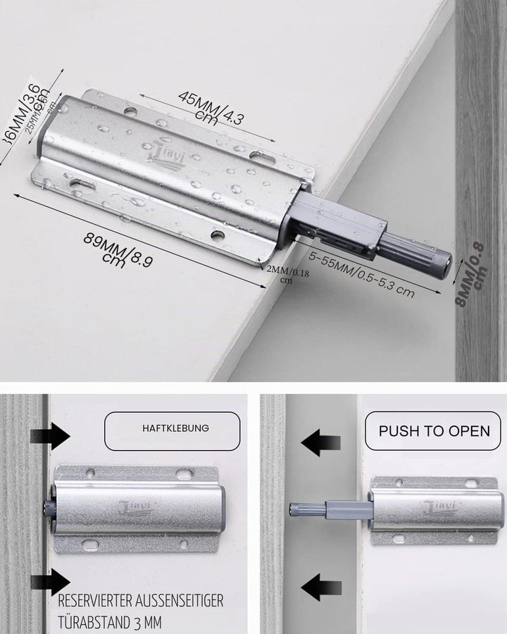 Drucktüröffner Schrank Push to Open Türöffner Jiayi 10 Stück Push Open Magnet Tip On für Türen Möbel