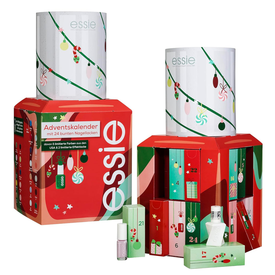 essie Adventskalender 2024 (24-teilig) – Nagellack-Set mit Nagelpflege, inkl. 7 limitierter Nagellac
