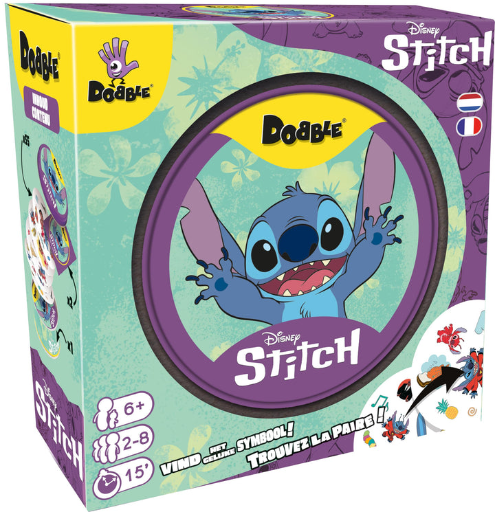 Asmodee - DOBBLE: Stitch – Gesellschaftsspiele – Kartenspiel, Schnelligkeit und Beobachtung – Spiel