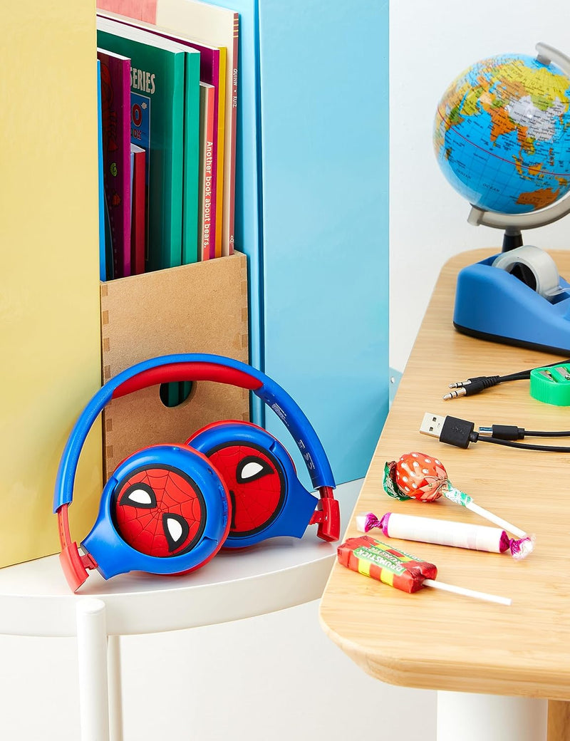 Lexibook HPBT010SP Spiderman 2-in-1-Bluetooth-Kopfhörer für Kinder-Stereo Wireless Wired, Kindersich