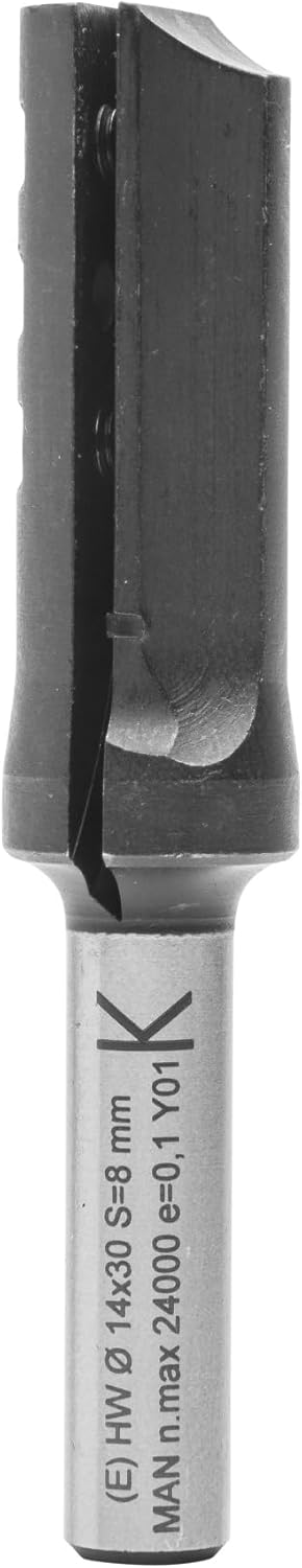 ENT 20043 Wendeplatten - Nutfräser HW, Schaft (S) 8 mm, Durchmesser (D) 14 mm, NL 30 mm, Z1, GL 74 m
