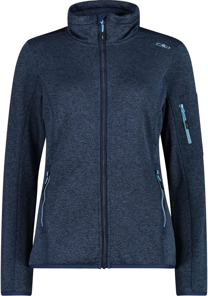 CMP Damen Knitted Mesh Jacke Fleecejacke Fleecepullover 42 Blaues Feuerzeug, 42 Blaues Feuerzeug