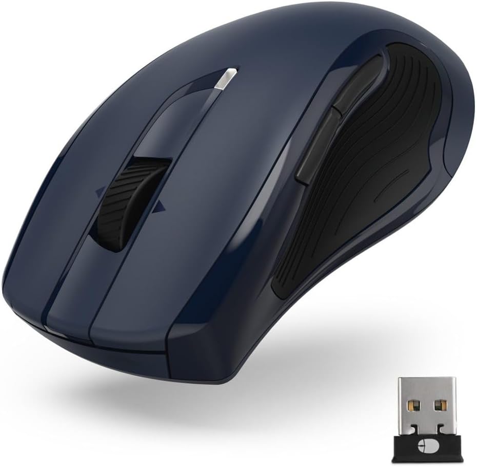 Hama Computermaus kabellos (Funkmaus mit 7 Tasten, Geräuschlose Laserfunkmaus für PC, Laptop und Not