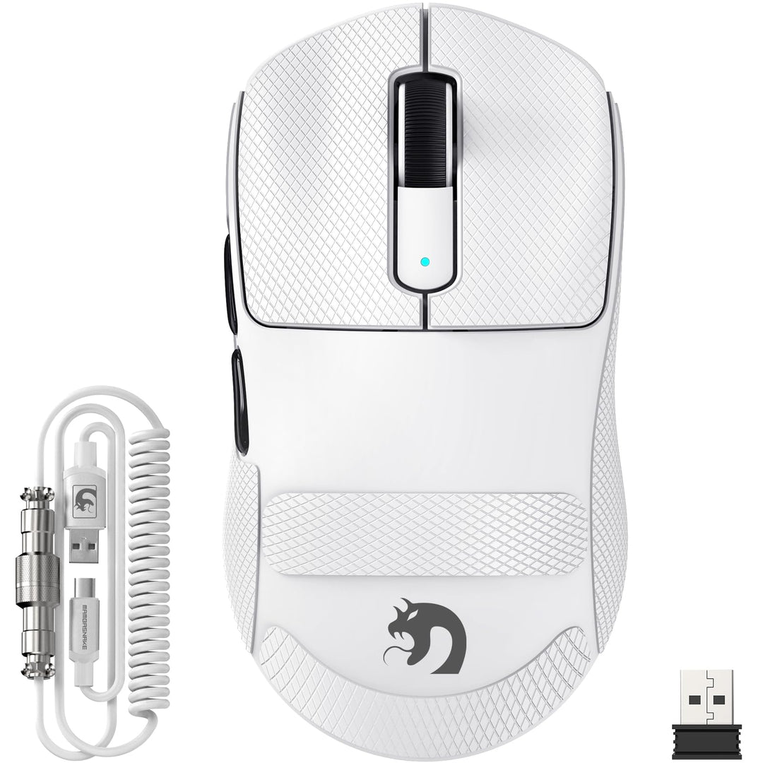 MAMBASNAKE M3 39g SUPERLEICHTE Kabellose Gaming-Maus mit Spiralkabel, PixArt PAW3395PRO-Sensor, Bis