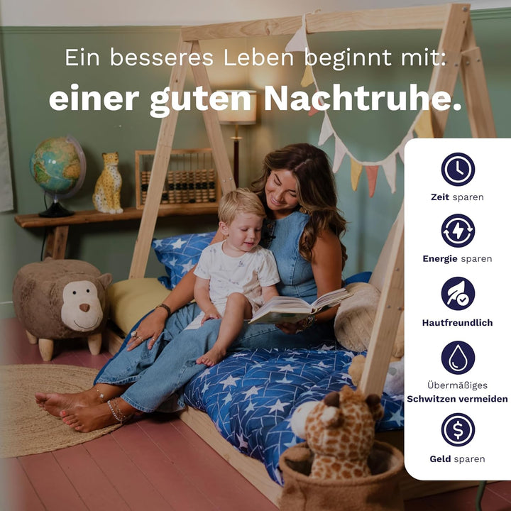 zelesta Kiddybed kinderbettwäsche 135x200 4 Jahreszeiten - Bettwäsche winterdecke und Sommer-Bettdec