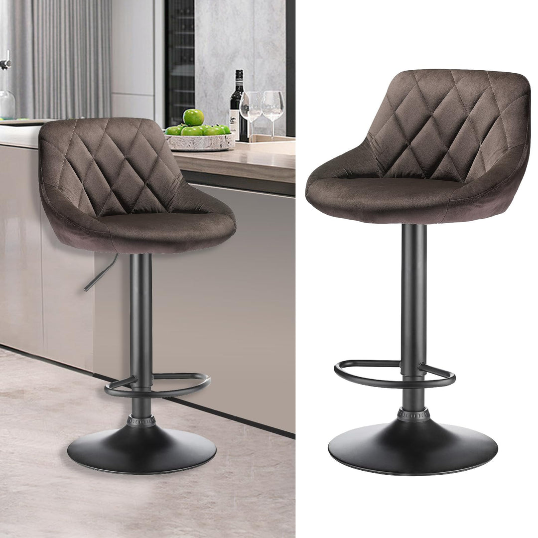 XUANYU 10er-Set Barhocker aus Samt Höhenverstellbare 63-83 cm Barstühle 360° Drehstuhl Küchenstühle