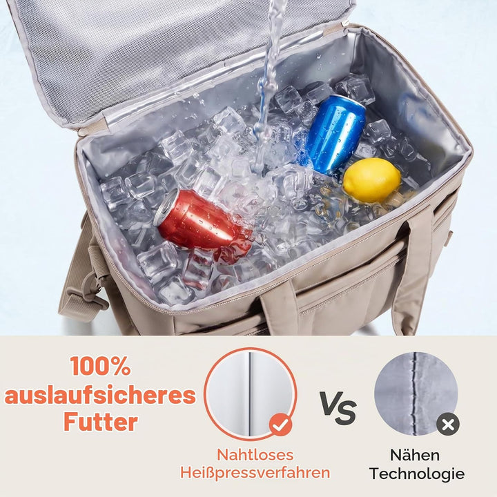 TOURIT Kühltasche 32L Isoliertasche Picknicktasche 48 Dosen | Wasserdichtem, Auslaufsicher, Leicht,
