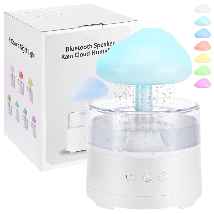 Regen Wolken Luftbefeuchter 400ML Wasser-Tropfpilz-Luftbefeuchter Mit 3 Modi Und 7 Farben, LED-Licht
