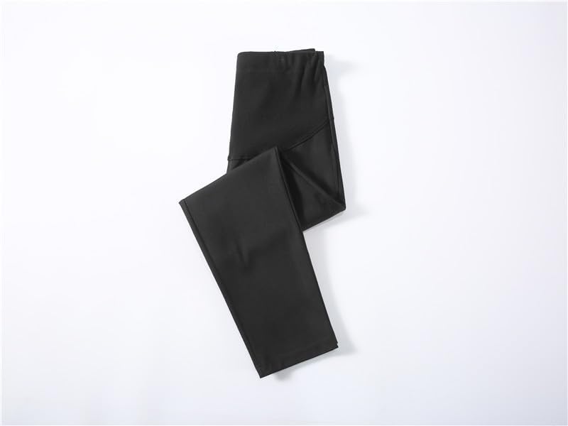 Olamao Umstandshose, gerade Hose, Neun-Punkt-Hose, verstellbare Taille, modisch und bequem M Schwarz