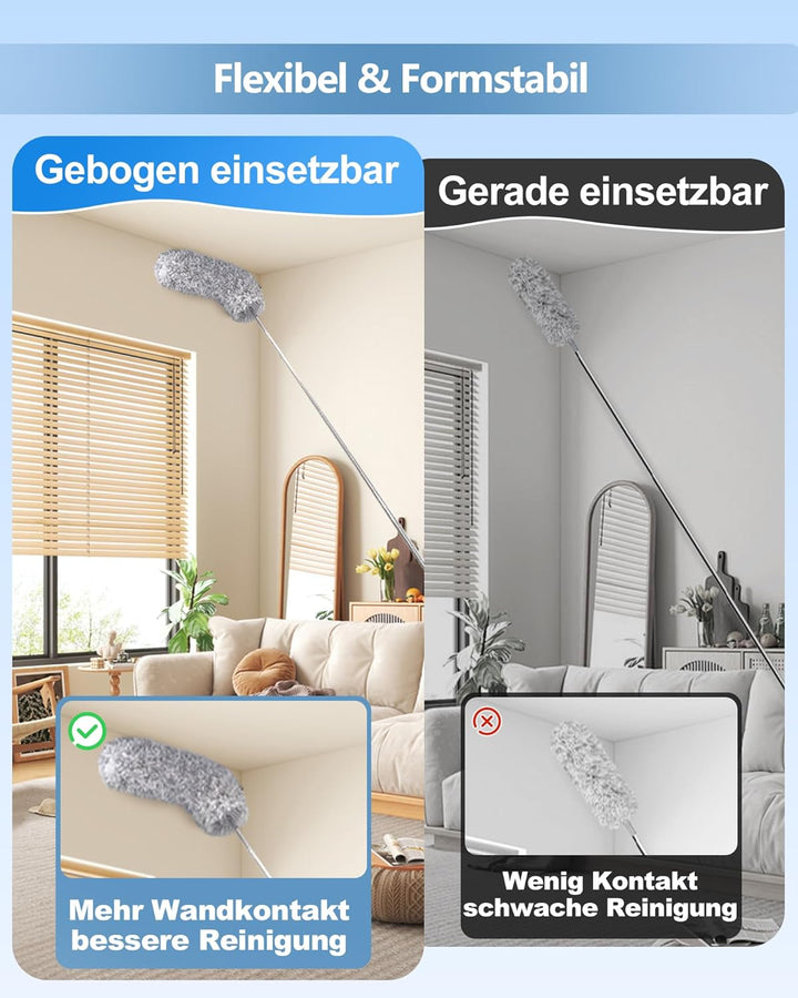 Staubwedel Teleskop Waschbar Duster (Grey, 7PCS), 7PCS