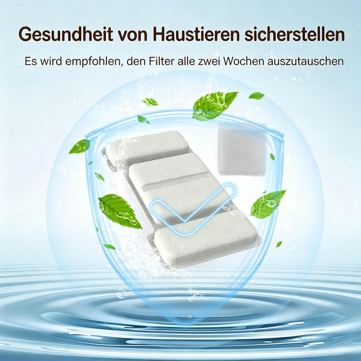 Edelstahl Katzenbrunnen Ersatzfilterset | 3-Stufen-Filter | Ultra Leise | Für Katzen &amp; Kleine Hausti