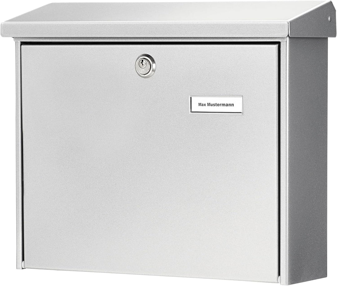 Burg-Wächter Briefkasten mit Öffnungsstopp, A4 Einwurf-Format, EU Norm EN 13724, Verzinkter Stahl, A