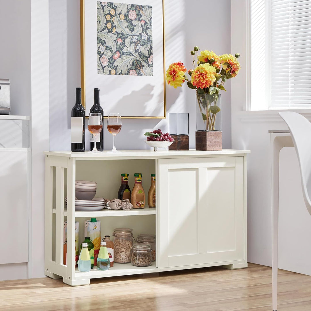 Yaheetech Sideboard Beistellschrank Kommode Esszimmerschrank Schrank mit Schiebetüren 106,7 * 33 * 6