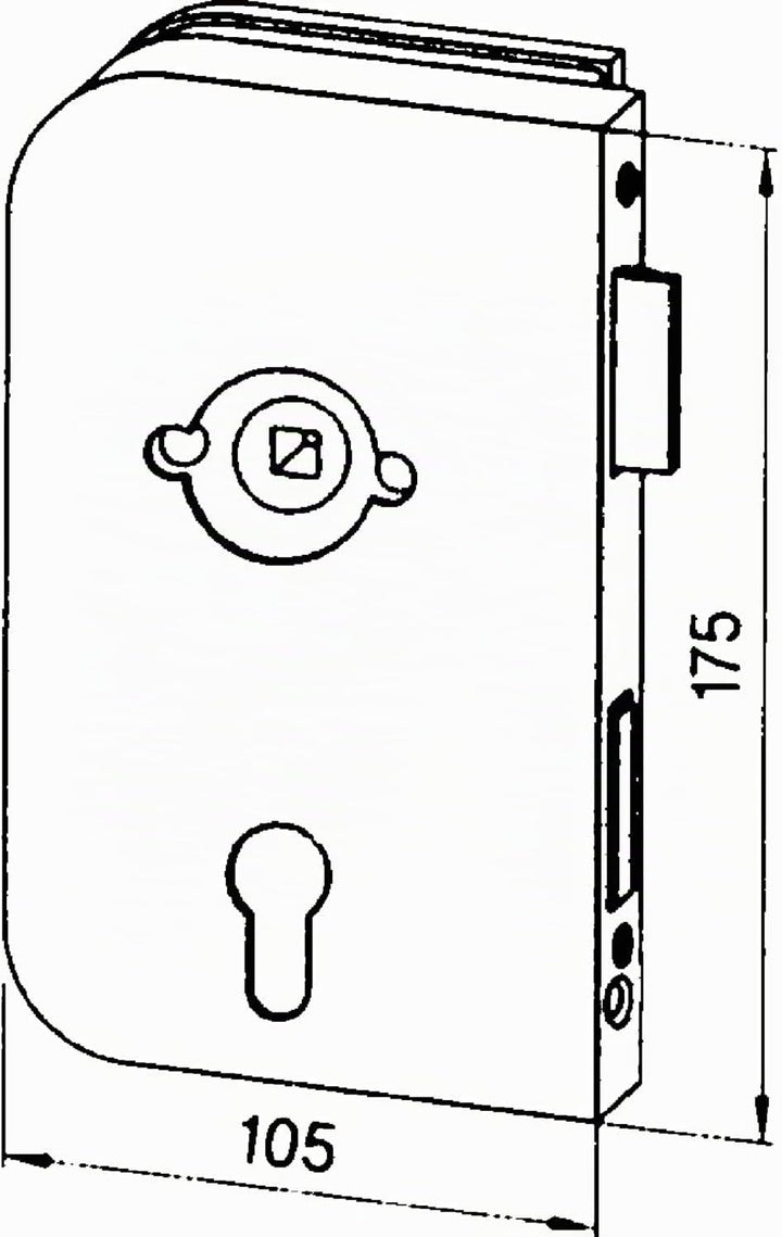 Dorma Glas Glastürschloss Junior Office PZ mit Wechsel, Glasstärke 8 mm, Glasbeschlag rechts - Alu E