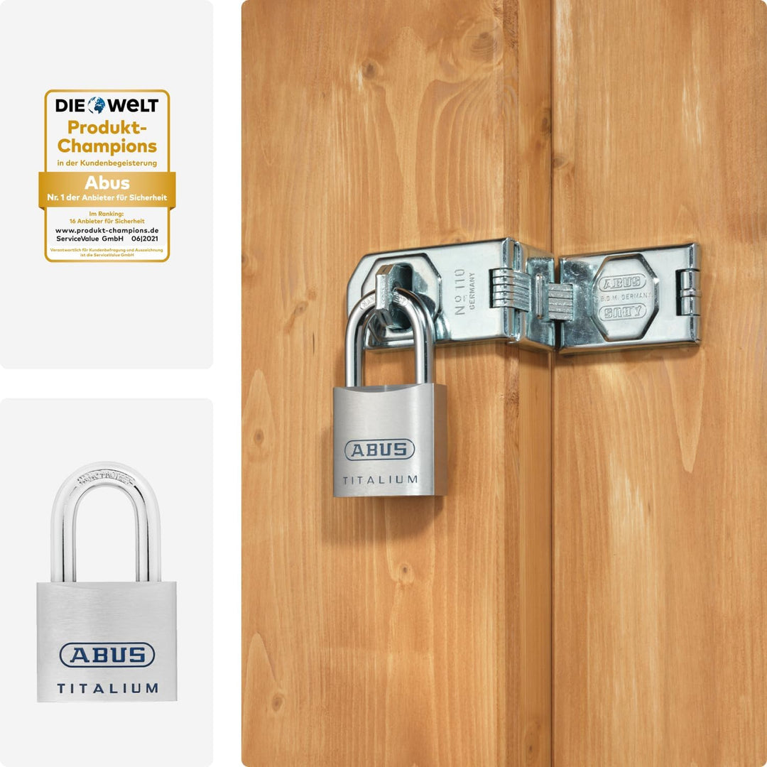 ABUS Titalium Vorhängeschloss 96TI/50 - leichter Schlosskörper aus massivem Spezial-Aluminium - Kell