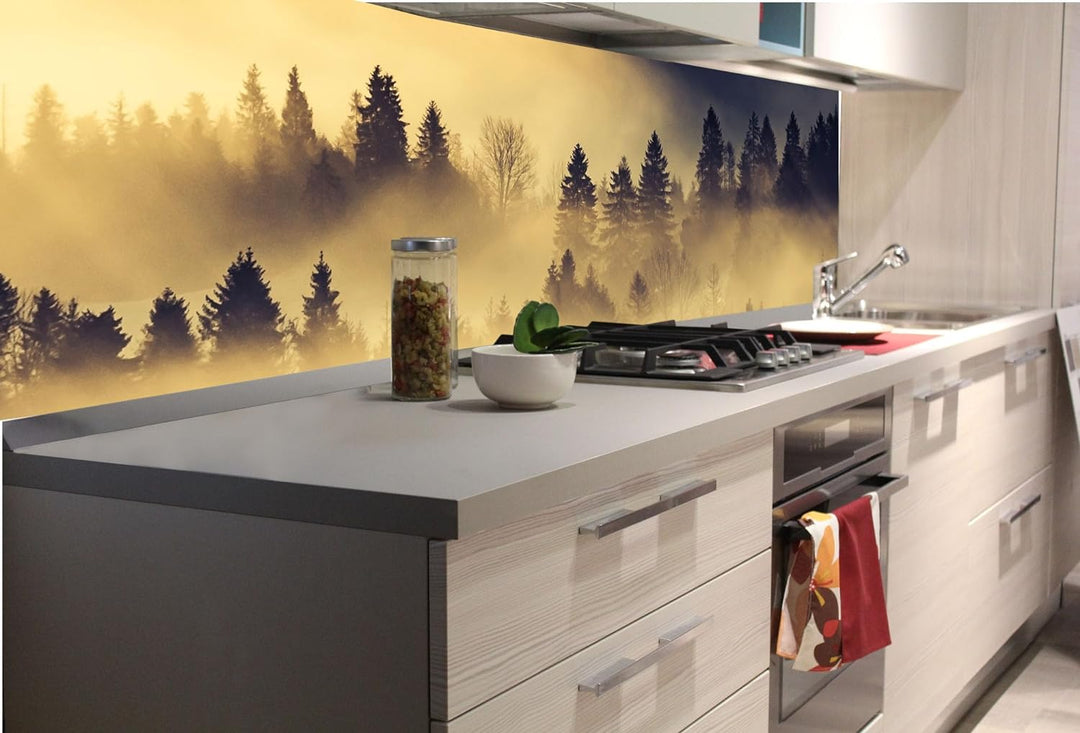 DIMEX Küchenrückwand Folie Selbstklebend WALDLANDSCHAFT 180 x 60 cm | Klebefolie - Dekofolie - Sprit